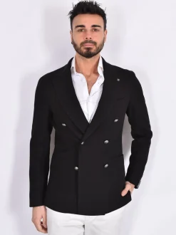 TAGLIATORE Giacche<Giacca doppiopetto maglia nero 1SMJ20K