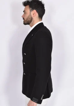 TAGLIATORE Giacche<Giacca doppiopetto maglia nero 1SMJ20K