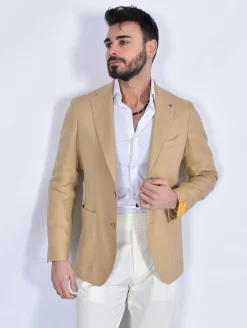 TAGLIATORE Giacche<Giacca lino beige 1SMC22K