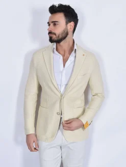 TAGLIATORE Giacche<Giacca maglia beige panna G-Dakar