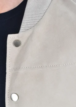 THE JACK LEATHERS Giubbotti<Giubbino primaverile Jack Leathers Columbia knit suede crema college