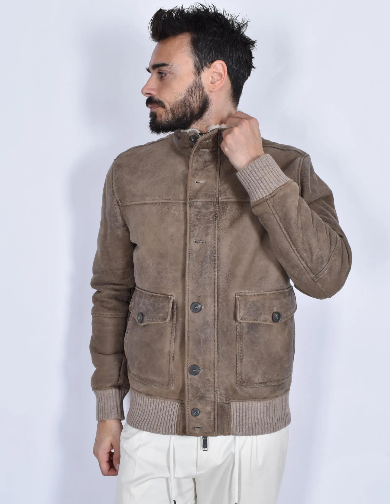 Volfagli Giubbotti<Giubbotto Montone shearling Gonzaga taupe