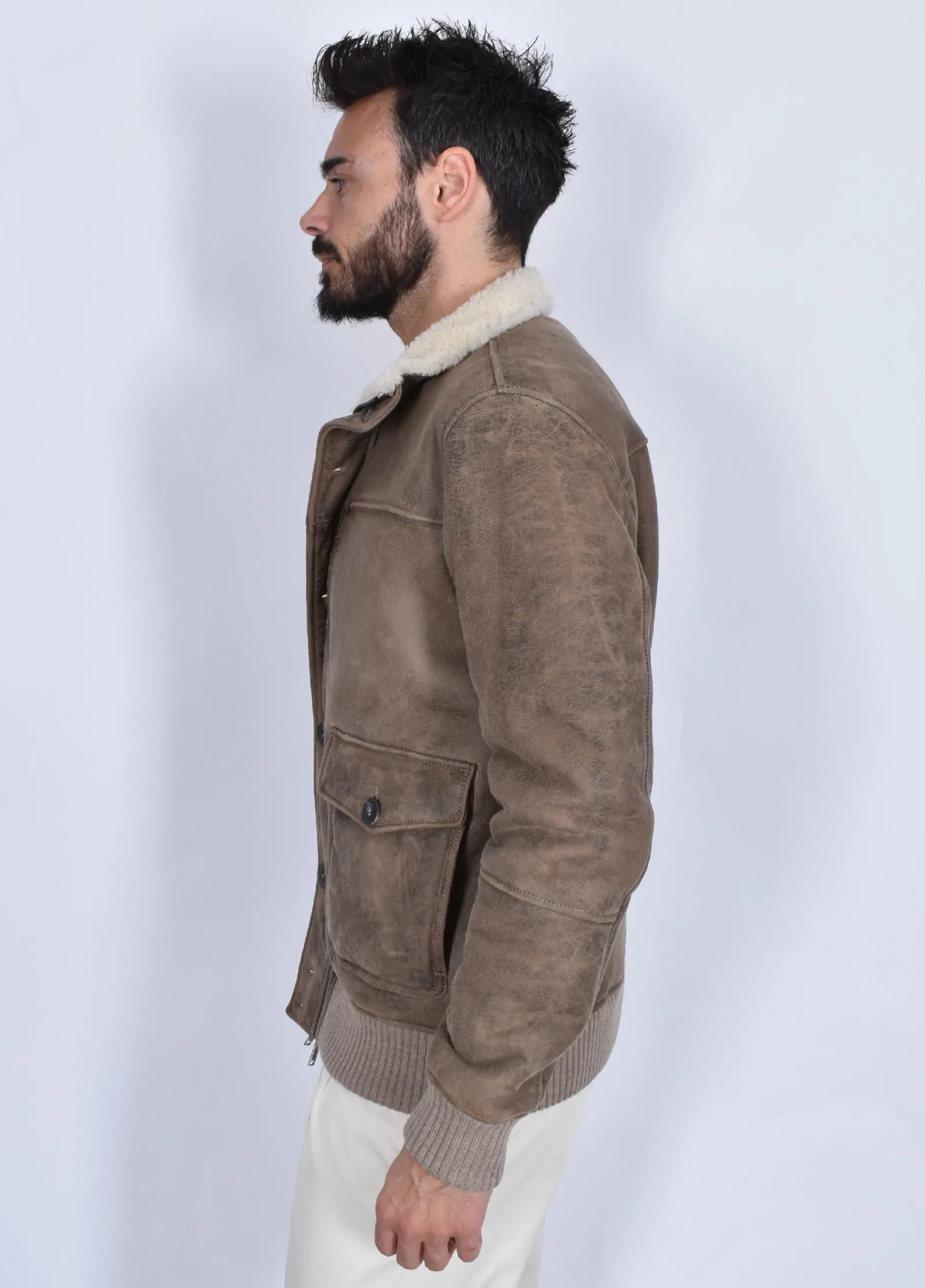 Volfagli Giubbotti<Giubbotto Montone shearling Gonzaga taupe