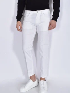 BE ABLE Jeans<Jeans Davis Shorter bianco BRT cotone leggero