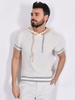 BOB Maglie<Maglia Cappuccio bianca beige Mart spugna