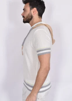 BOB Maglie<Maglia Cappuccio bianca beige Mart spugna