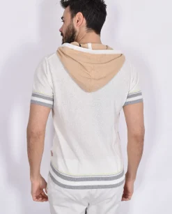 BOB Maglie<Maglia Cappuccio bianca beige Mart spugna