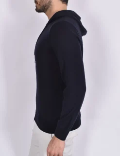 GRAN SASSO Maglie<Maglia blu cappuccio zip Athleisure