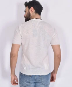 GRAN SASSO T-shirt<Maglia cashmere seta lino bianco spento