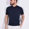 GRAN SASSO Maglie<Maglia lupetto mezza manica vintage organic cotton blu