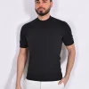GRAN SASSO Maglie<Maglia lupetto mezza manica vintage organic cotton nera