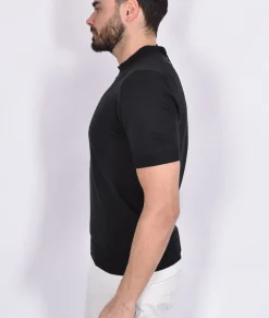 GRAN SASSO Maglie<Maglia lupetto mezza manica vintage organic cotton nera