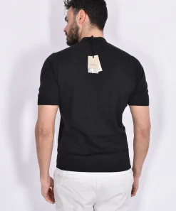 GRAN SASSO Maglie<Maglia lupetto mezza manica vintage organic cotton nera