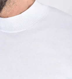GRAN SASSO Maglie<Maglia lupetto mezza manica vintage organic cotton bianca