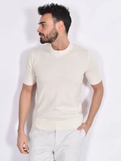 GRAN SASSO Maglie<Maglia mezza manica cotton egyptian bianco panna