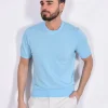 GRAN SASSO Maglie<Maglia mezza manica organic cotton celeste