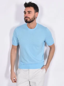 GRAN SASSO Maglie<Maglia mezza manica organic cotton celeste