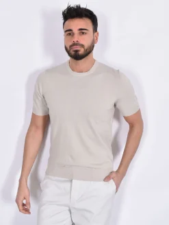 GRAN SASSO Maglie<Maglia mezza manica organic cotton beige sabbia