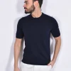 GRAN SASSO Maglie<Maglia mezza manica cotton egyptian blu notte