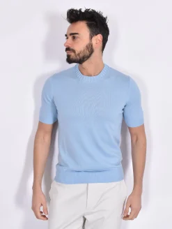 GRAN SASSO Maglie<Maglia mezza manica cotton egyptian celeste
