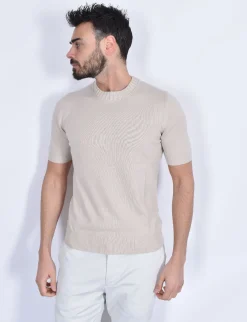 GRAN SASSO Maglie<Maglia mezza manica cotton egyptian beige