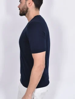 GRAN SASSO Maglie<Maglia mezza manica organic cotton blu navy
