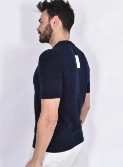 GRAN SASSO Maglie<Maglia mezza manica cotton egyptian blu notte