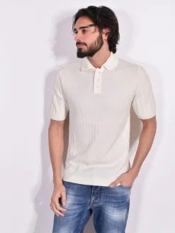 DANIELE FIESOLI Polo<Maglia Polo bianco ecru ultra soft
