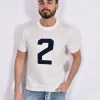 Rakkì Maglie<Maglia Rakki T-Crown bianca blu cotone makò 2 McQueen