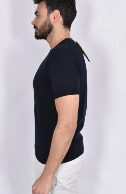 Rakkì Maglie<Maglia Rakki T-Crown blu cotone makò 2 McQueen