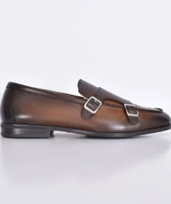 DOUCAL'S Scarpe<Mocassini doppia fibbia pelle marrone sigaro