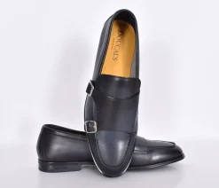 DOUCAL'S Scarpe<Mocassini doppia fibbia pelle indigo nero