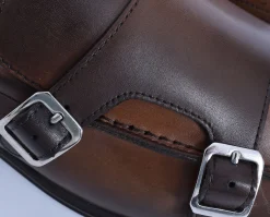 DOUCAL'S Scarpe<Mocassini doppia fibbia pelle marrone sigaro