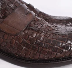 GREEN GEORGE Scarpe<Mocassini pelle intrecciata marrone