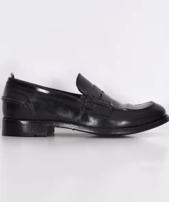 OFFICINE CREATIVE Scarpe<Mocassini fatte a mano neri pelle Balance
