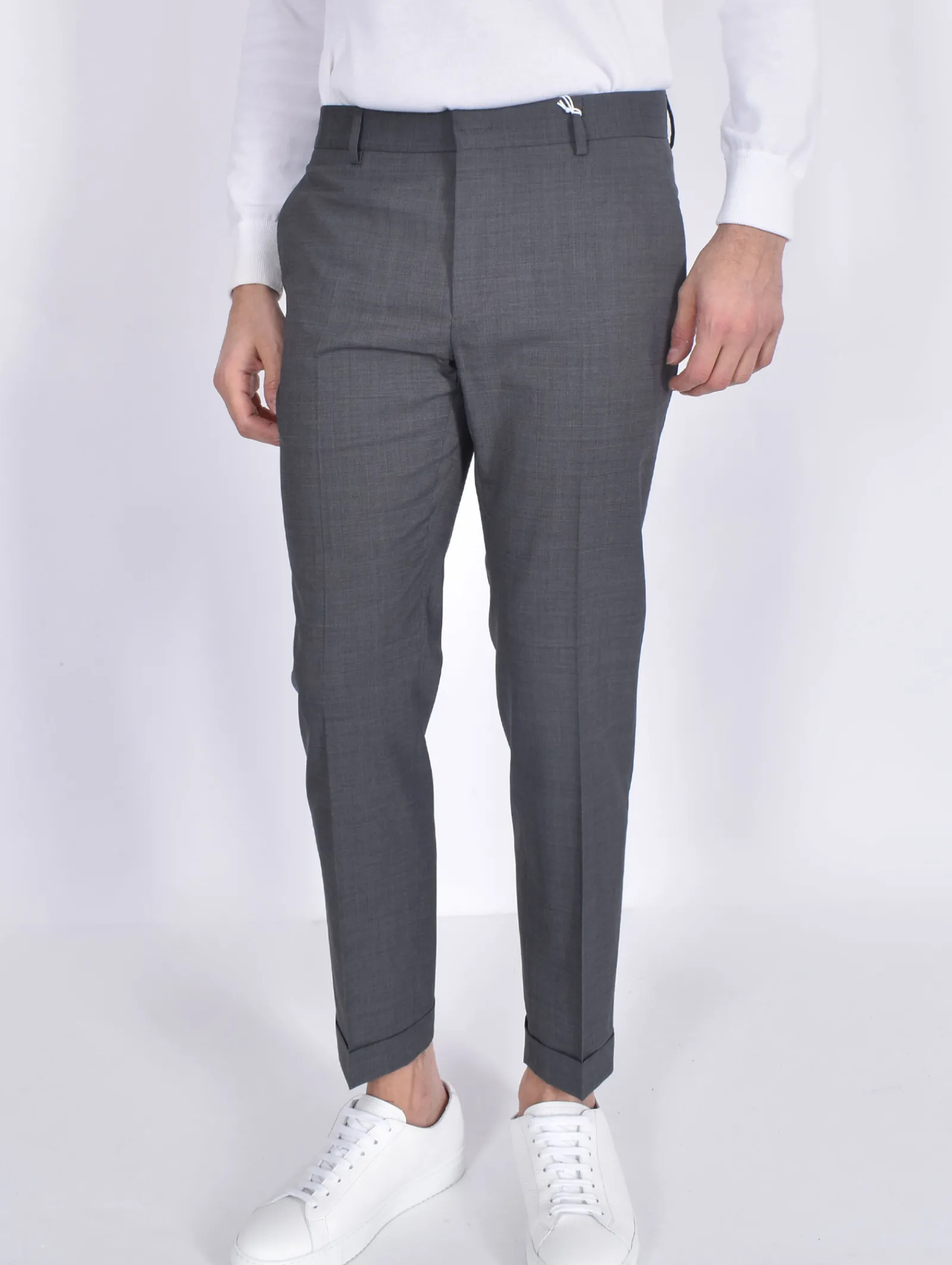 BE ABLE Pantaloni<Pantalone Alexander Shorter grigio MT fresco lana