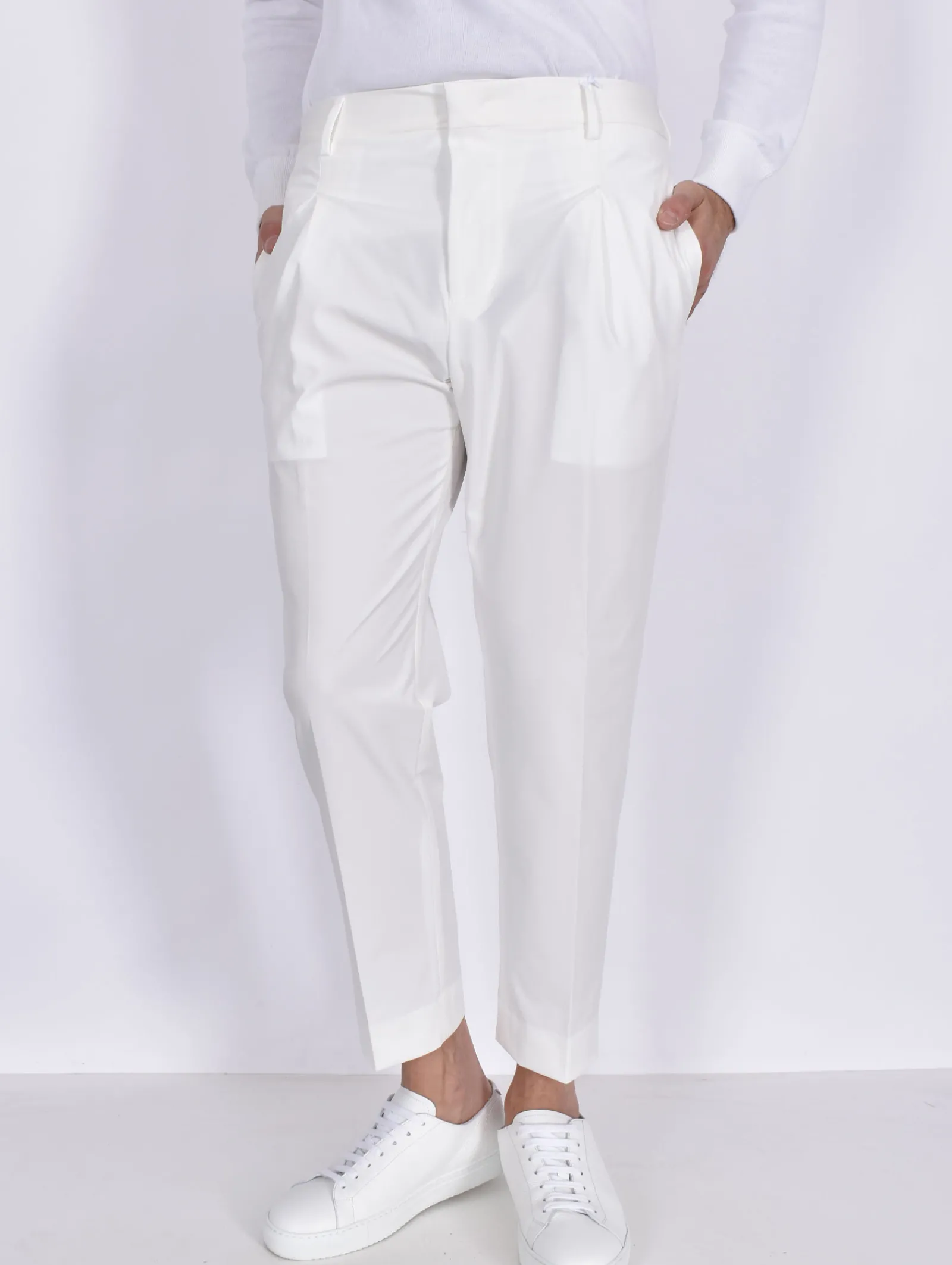 BE ABLE Pantaloni<Pantalone Andy regular tech bianco