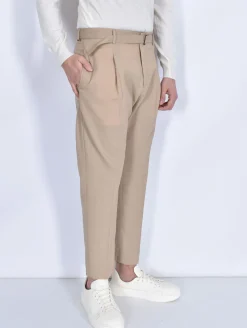 BE ABLE Pantaloni<Pantalone Andy Regular MT cinturino beige