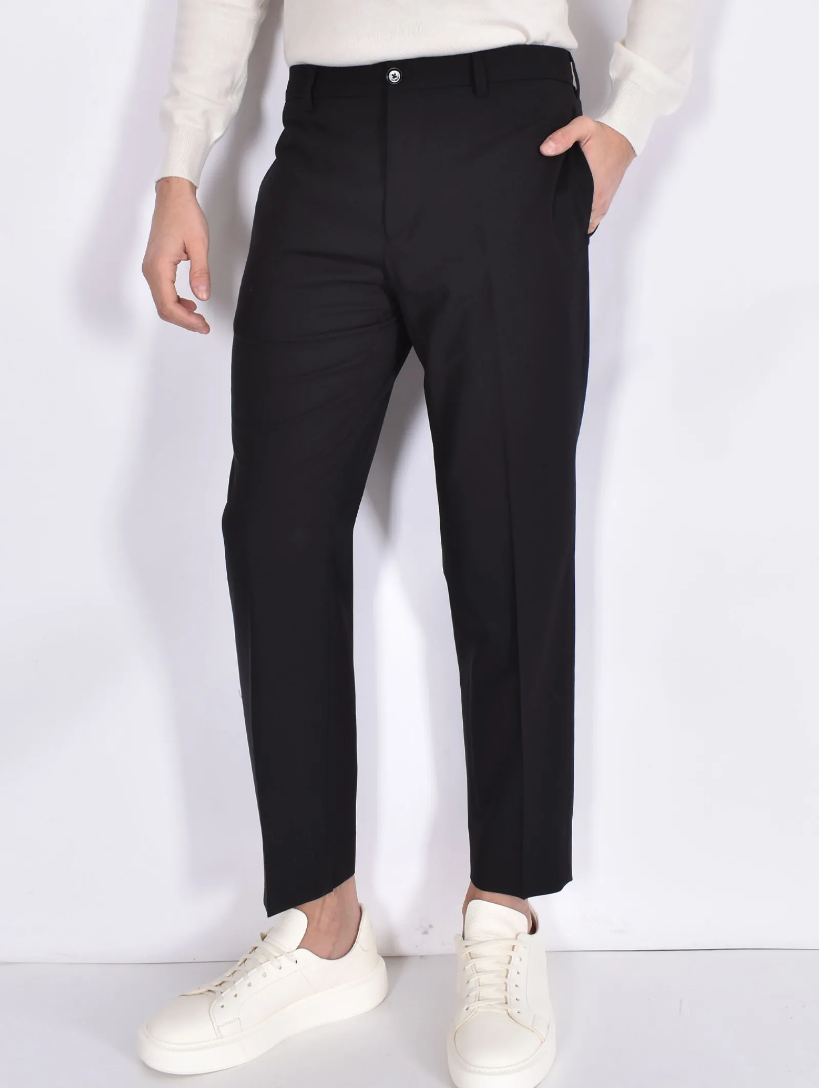 BE ABLE Pantaloni<Pantalone Edoardo 25s nero fresco lana vergine