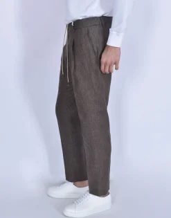 BE ABLE Pantaloni<Pantalone Riccardo lino LLAP marrone