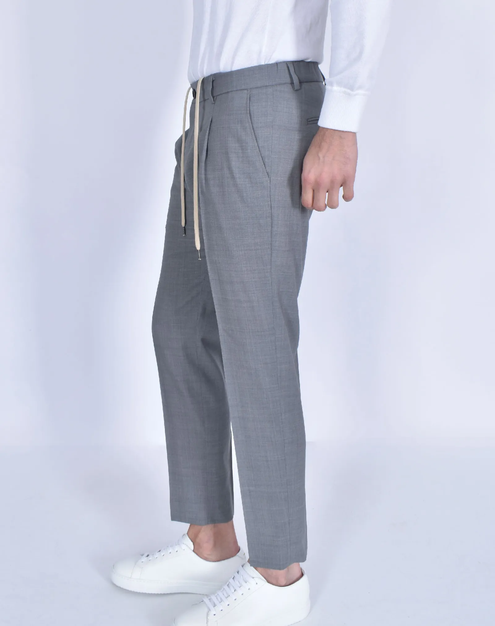 BE ABLE Pantaloni<Pantalone Riccardo grigio melange lacci