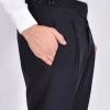 BERWICH Pantaloni<Pantalone blu retro gurkha senza passanti frescolana