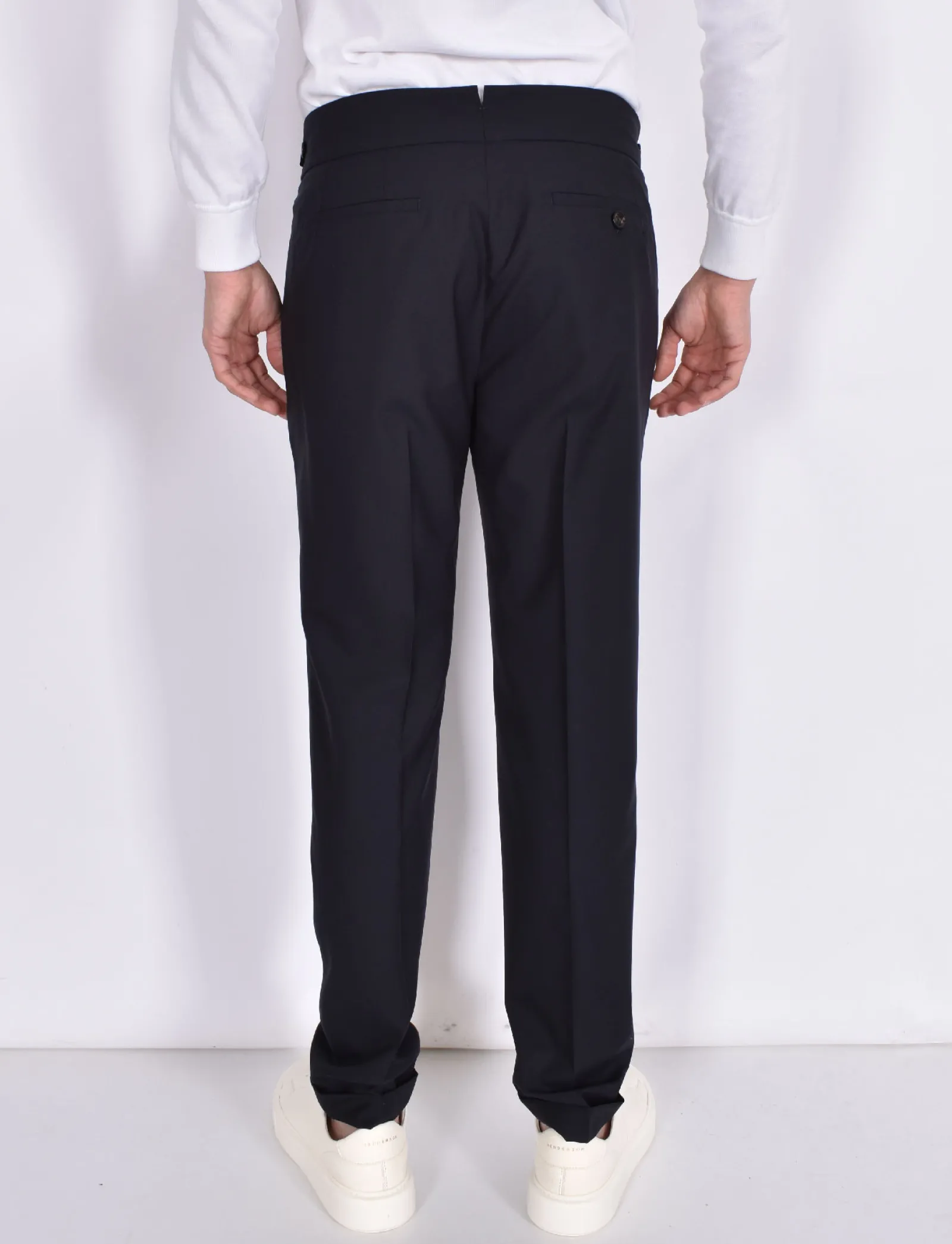 BERWICH Pantaloni<Pantalone blu retro gurkha senza passanti frescolana