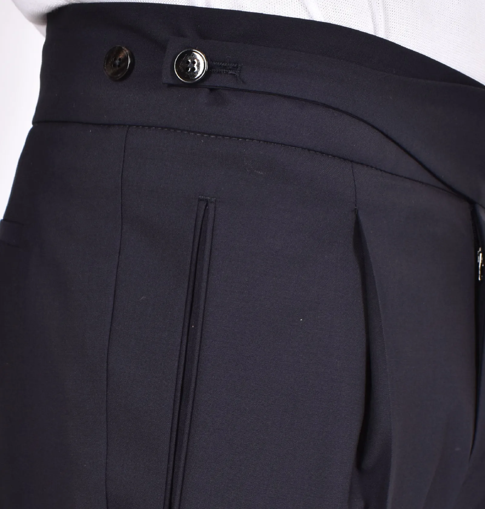 BERWICH Pantaloni<Pantalone blu retro gurkha senza passanti frescolana