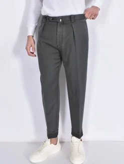 BERWICH Pantaloni<Pantalone fresco lana grigio pinces