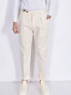 BERWICH Pantaloni<Pantalone italiano cotone stretch ecru