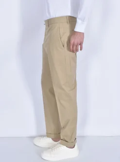 BERWICH Pantaloni<Pantalone italiano beige Yretro cotton stretch