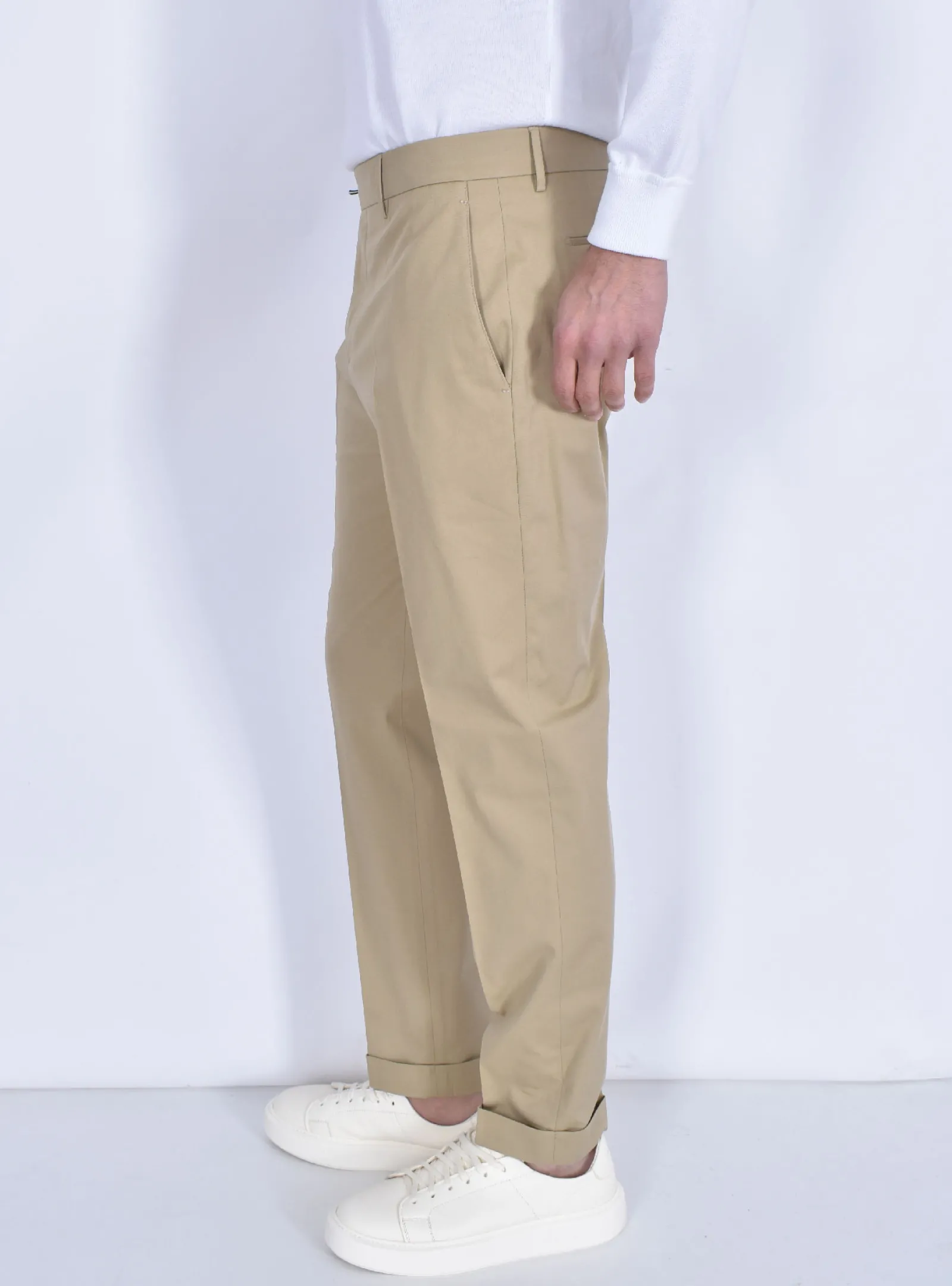 BERWICH Pantaloni<Pantalone italiano beige Yretro cotton stretch