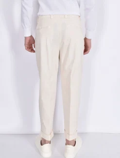 BERWICH Pantaloni<Pantalone italiano cotone stretch ecru