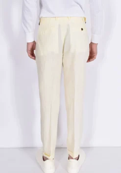 BERWICH Pantaloni<Pantalone lino giallo paglino